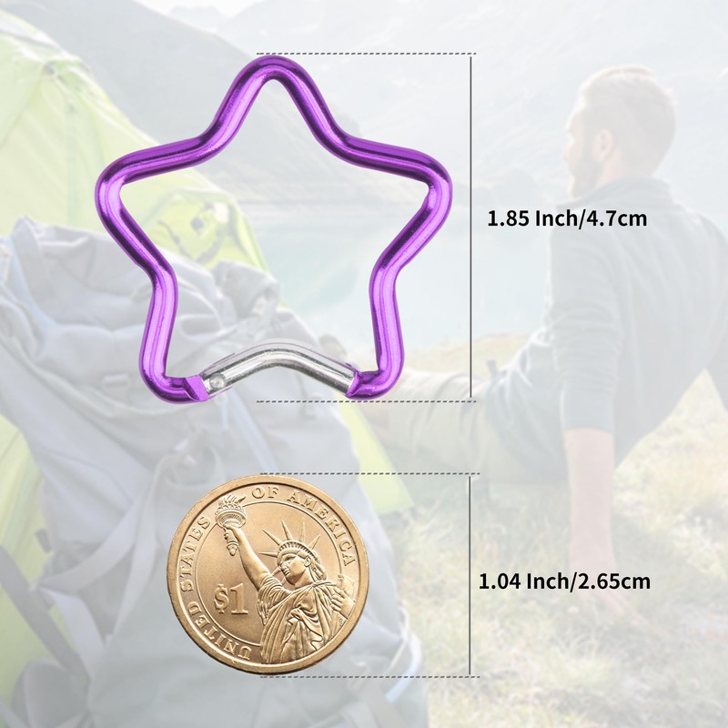 SWATOM Aluminum Star Shape Carabiner Clip Spring Snap Hook Keyring