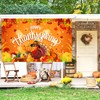 Happy Thanksgiving Banner Extra Large 72x44 Inch, Thanksgiving Backdrop for