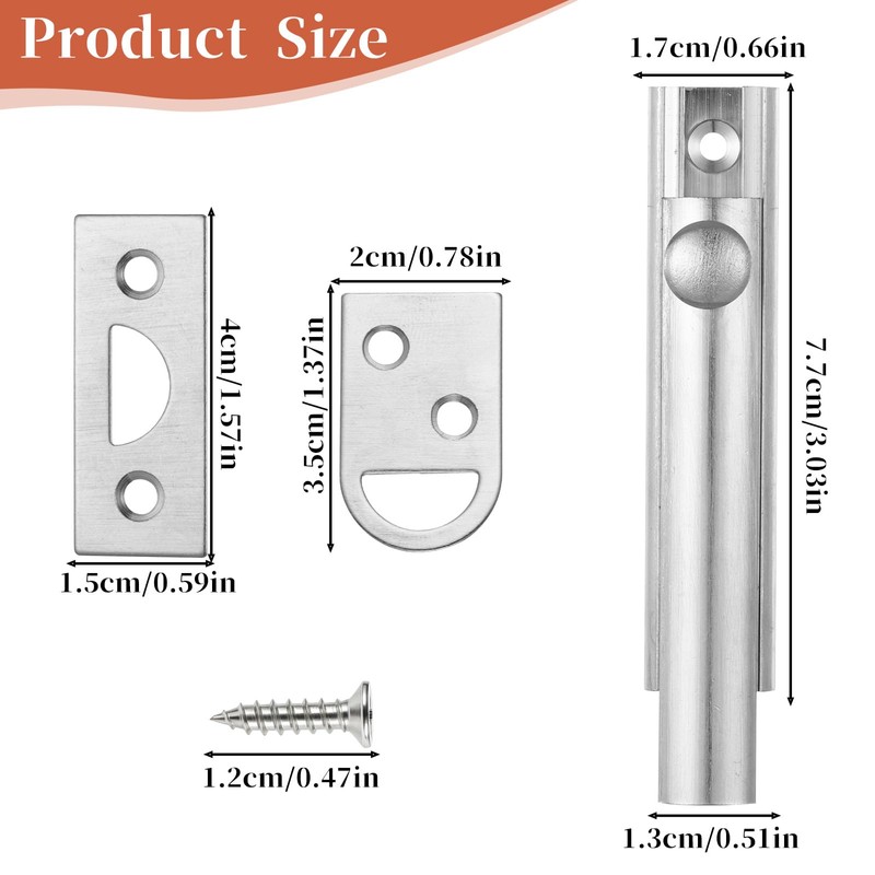 1 Pcs 3 Inch Surface Bolts for Doors Heavy Duty