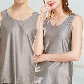 EMF Vest Sleeveless T Shirt with Comfortable EMF Beanie Pullover, Fiber Fabric, EMF Blocker, EMF Clothing for Various Occasion, Men and Women (M) Grey