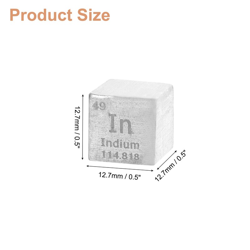 sourcing map Indium Cube, 0.5 Inch High Density Metal Element