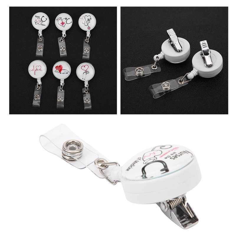 Retractable Badge Reel Clip Portable Nurse ID Name Card Badge