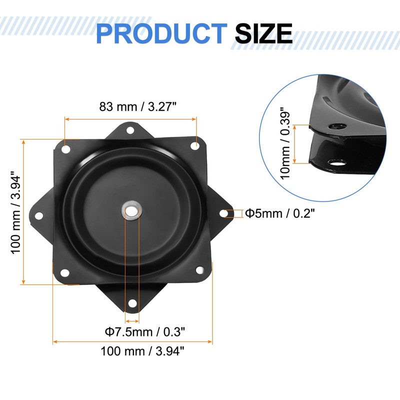 sourcing map 4" Bar Stool Swivel Replacement, 360° Rotation Lazy