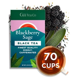 Gya Tea Co Blackberry Sage Black Tea Loose Leaf - 5.29 Oz 70 Cups Delicous Flavored Fruit Tea - A Blend of Blackberry Sage Loose Tea Leaves for Focus & Boost Immunity - Black Berry Tea Loose Leaf Tea