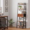 Furologee 5 Tier Ladder Shelf with Drawer, Tall Bookshelf Storage