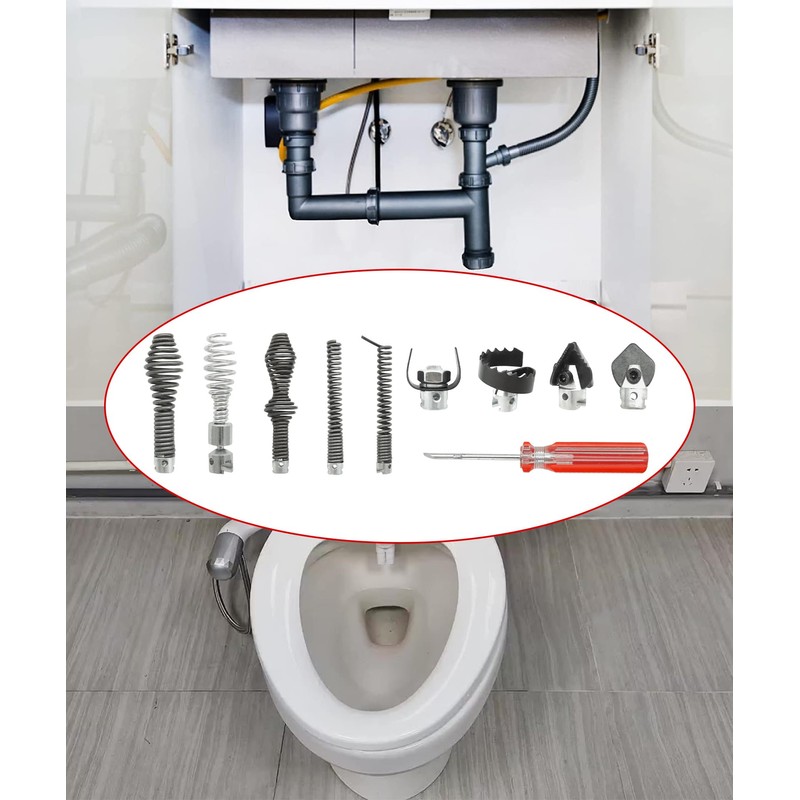 10-Piece Drain Snake Cutter and Auger Set Fits For RIDGID