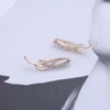 Vacaonio Bohemian Crystal Wing Ear Climber Earrings Gold CZ Wing