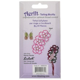 Handy Hands SHH2-430 Needlepoint Aerlit Tatting Shuttle with 2 Bobbins-Pink Berry