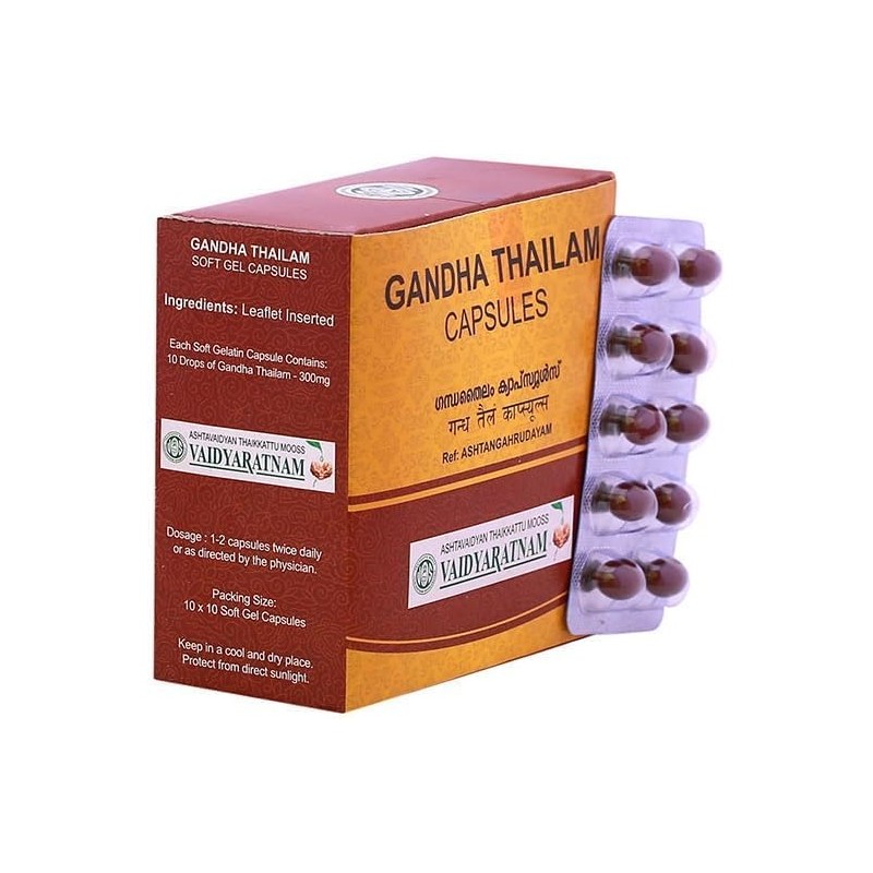 Generic Vaidyaratnam Gandha Tailam Soft Gel (100 Capsules) - by