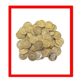 100 Pcs Plastic Gold Coins - Mega Novelty Pack - St. Patricks Coin Great For Kids, Toddlers, Games, Teachers