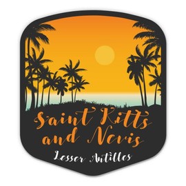 Squiddy Saint Kitts and Nevis - Vinyl Sticker Decal for Phone, Laptop, Water Bottle (3" Tall)