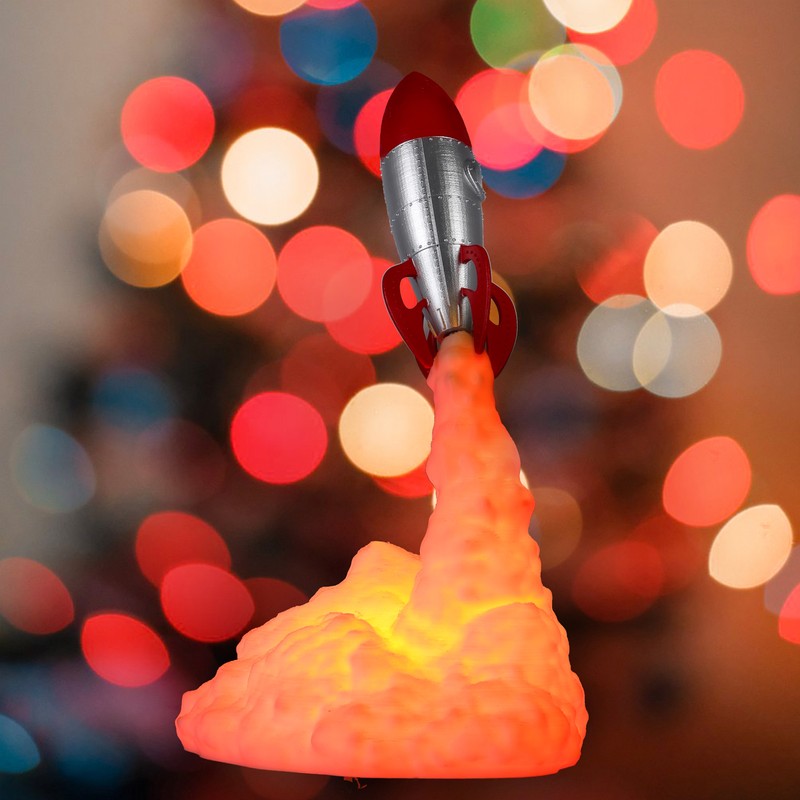 3D Printing Rocket Lamp Innovative Bedside Table Light USB Charging