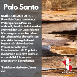 Palo Santo Bursera Graveolens from Peru 50 g. The Palo Santo is said to have great healing powers and the expelling of negative energies of all kinds