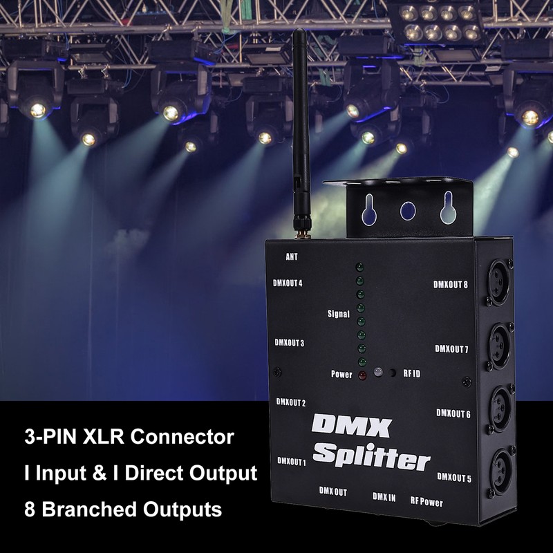 Wireless Lighting Signal Amplifier Distributor Signal Decoder 8 Channel Signal