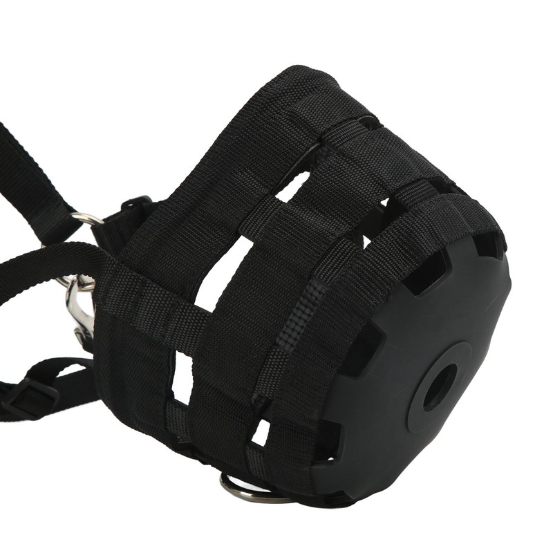 Black Horse Grazing Muzzle Easy Breathe Horse Mouth Cover with