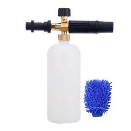 Espumadora Hidrolavadora, Lanza de Espuma para Nieve, con Conector Rápido y Guantes de Lavado de Autos. Foam Cannon, Adecuado para Pistola de Limpieza de Alta Presión Karcher K2~k7, 1 Litro