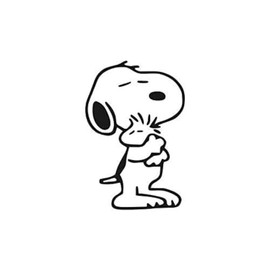 Snoopy Holding Woodstock Decal Sticker Viynl Car |Laptop|Window|SUV Black 5.5 inch