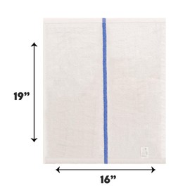ZUPERIA Bar Mop Towels - 12 Pack (16"x19") - 100% Cotton High Absorbency Kitchen Towels – Reusable Dish Cloths, Quick-Dry Rags with Blue Stripe – Ideal for Restaurants, Cooks, Bartenders & Homes