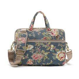 kayond Blue Water Hyacinth Canvas Laptop Shoulder Messenger Bag Case Sleeve for 12.5-13.3 Inch Laptop and Macbook Air 13，Macbook Pro 13/14 (13-13.3 inch, Blue Water Hyacinth)