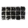 WINGONEER 440pcs M3 M4 M5ボタンヘッド六角穴付きボルトスクリューボルト付きナットアソートメントキット、10.9グレード合金鋼、黒酸化仕上げ