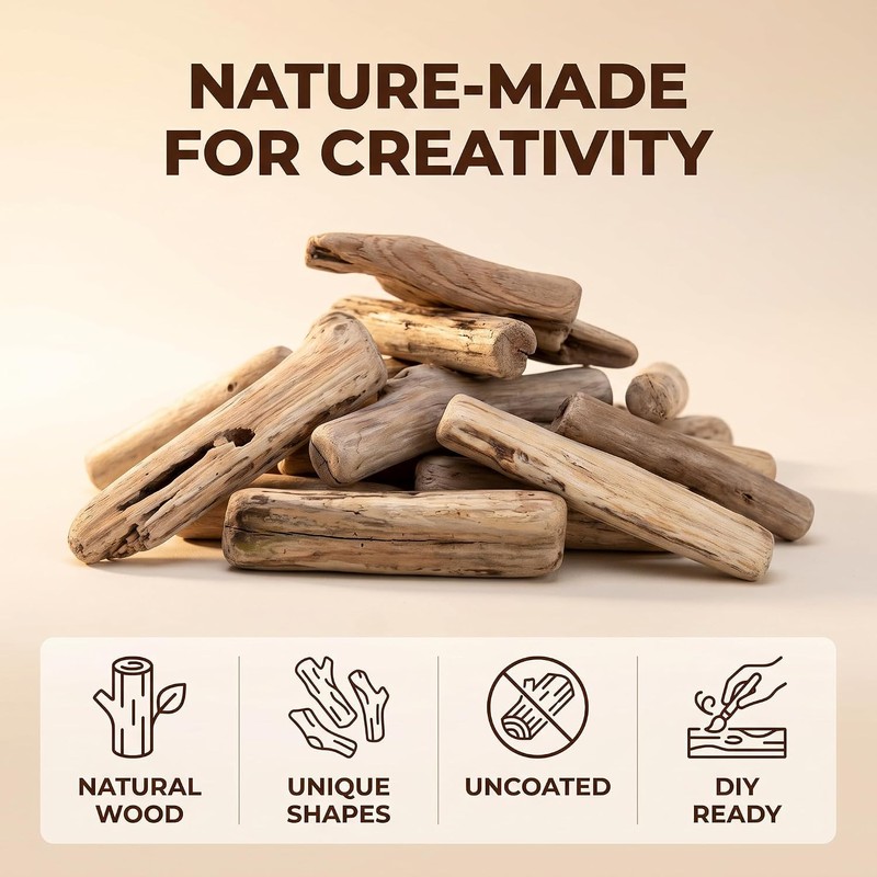 Craft Sticks, 20Pcs Mini Wood Log for Rustic Home Decor
