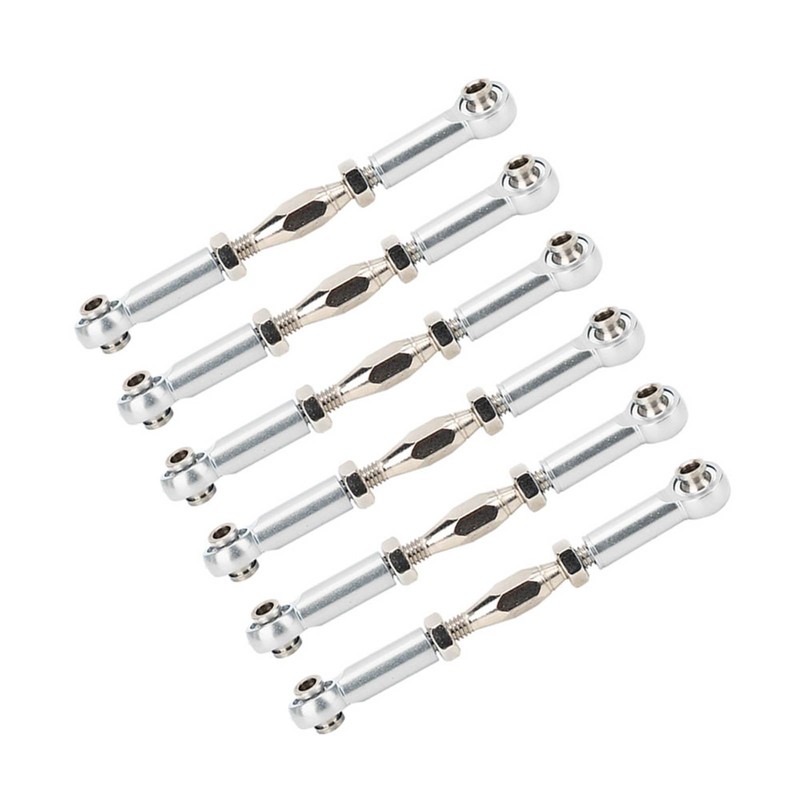 6Pcs Aluminum Alloy Adjustable Push RodsTurnbuckle Rod Linkage Accessories for