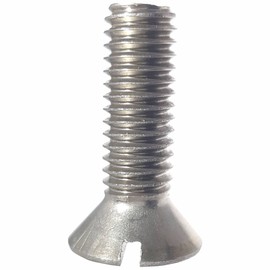 4-40 x 7/8" Flat Head Machine Screws, Slotted Drive, Stainless Steel 18-8, Full Thread, Bright Finish, Machine Thread, Quantity 100 by Fastenere