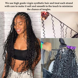 Seimainurs 18inch Curly Braiding Hair Ocean Wave Crochet Hair for Black Women Long Deep Wave Wet and Wavy Braiding Hair For Boho Braids