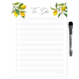 Dry Erase to Do List Vinyl Whiteboard Sticker Decal by Glassboard Studio | Removable & Reusable | Magnetic Fine-Tip Marker Included (9 x 12 inches, Lemon Fresh)