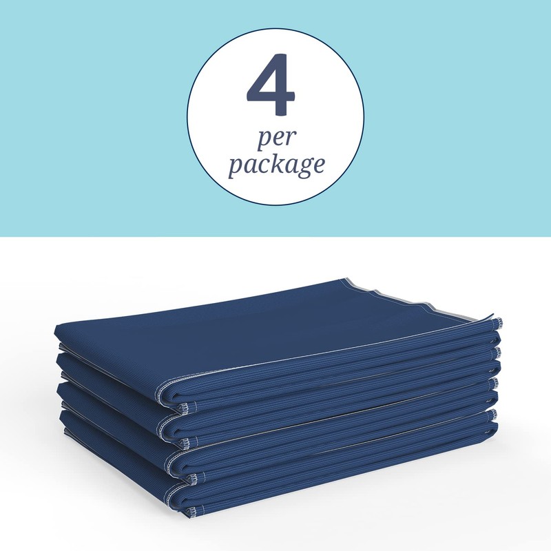 Medline Sofnit 300, Pack of 4 Large Washable Blue Underpads,