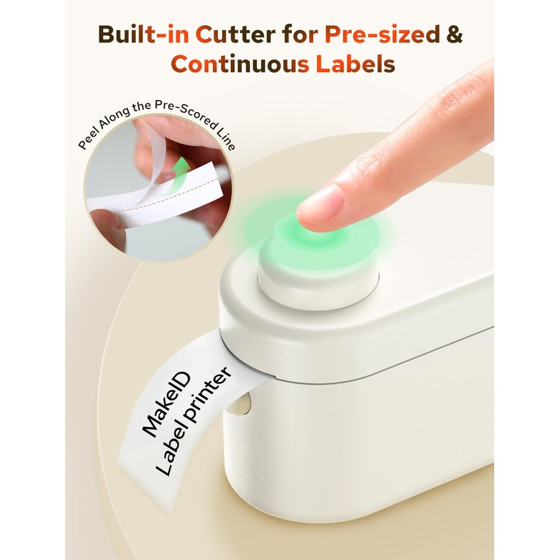 Makeid L1-C Smart Label Maker Machine with 3 Rolls –