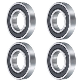 sourcing map 4 Pcs 16004-2RS Deep Groove Ball Bearing, 20mm x 42mm x 8mm High Carbon Chrome Steel Z0 Double Rubber Sealed Bearing (ABEC1)