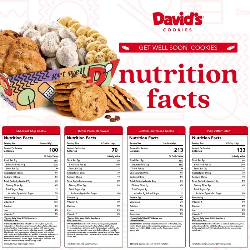 David’s Cookies Get Well Soon Cookie Gift Basket - Gourmet
