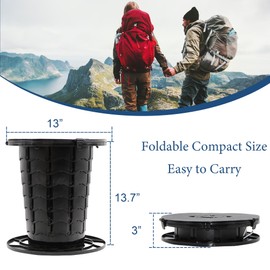 Upgraded Retractable Portable Toilet with Cushion, Adjustable Height Camping Toilets with Lid for Adults and Kids, Compact Portable Potty for Camping, Car, Travel, Boat, Tent and Emergency Use