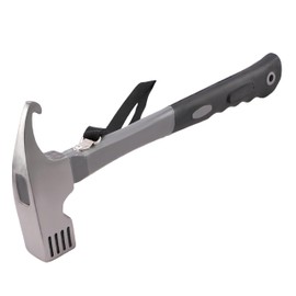 Camping Hammer Camping Mallet Tent Peg Puller, 12" high Carbon Steel Tent Hammer, Multifunction Outdoor Tent Stake Peg Mallet, Camping Hammer Heavy Duty, With Holding Stra (Grey)