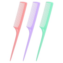 Rat Tail Comb Set-3Pcs Rat Tail Hair Teasing Fine Tooth Combs for Women Girls, Parting &Hair Styling Tools(Pink Purple Green)