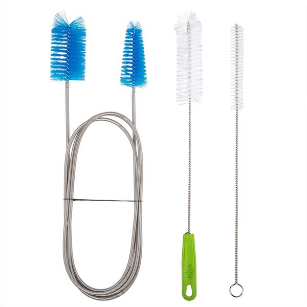 3 Pcs Flexible Drain Brush,DanziX 67" Double Ended Stainless Steel Long Pipe Cleaners with 2 Pcs 10-inch Straw Cleaning Brush for Fish Tank,Hose/Glass Tube,Shower Sink Drain,Home Kitchen
