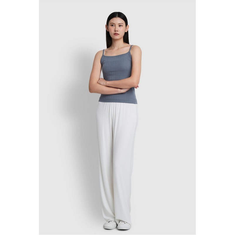 JAJU [JAJU] Yeo Pointelle Sleeveless Lounge T-Shirt_Blue Grey