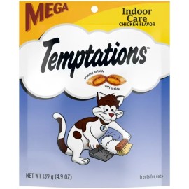 Unbranded Temptations Indoor Care Chicken Flavor Crunchy And Soft Treats For Cats, 4.9 Oz