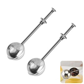 Sqxaldm Pack of 2 Tea Strainer Stainless Steel Tea Filter Tea Infuser for Loose Tea Tea Filter with Long Handle Tea Strainer Tea Filter for Cup - Tea Strainer with Handle Made of 304 Stainless Steel