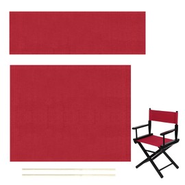 Drhomeam Director Chair Replacement Canvas, Directors Chair Replacement Covers for Beach Chairs, White Black Red Rainbow Canvas Seat Stool Protector for Home Director (Red)