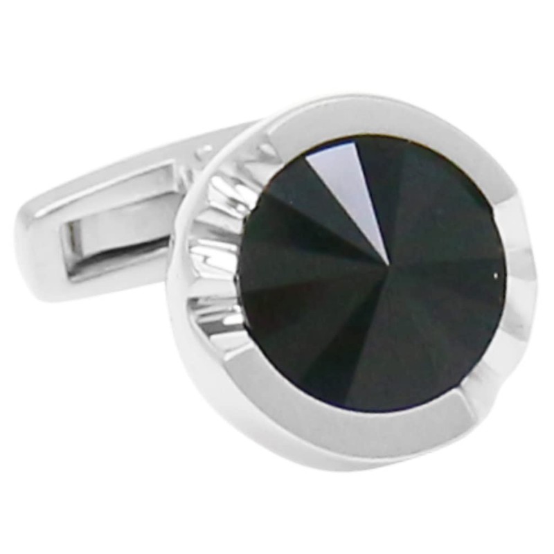 mila schon milla shaun black crystal glass cuff links msc10411,