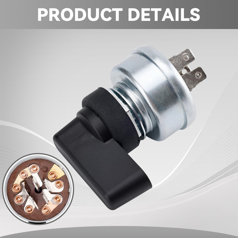 OTINUBEE 217680 Ignition Switch 4-Position, 5-Terminal Switch Stater with Handle