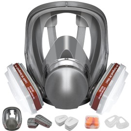 ANUNU Full Protective Mask Respirator Mask Dust Mask with Activated Carbon Filter for Painting Protects Gas, Paint, Dust, Chemicals and Other Work Safety