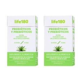 Life180 Dúo Probióticos y Prebióticos Pack de 2 Cajas 21 Stick CU Sin Sabor                                                                           