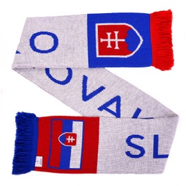 Euroscarves Slovakia Slovensko Slovakia Football Knitted Scarf, White