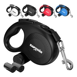 Emperor Pets 26 ft Retractable Dog Leash Black - Heavy Duty Retractable Pet Leash with Anti-Slip Grip for Medium to Large Dogs up to 110 lbs -Aura BB26