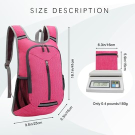 WEREWOLVES 15L Small Hiking Backpack, Travel Lightweight Foldable Packable Casual Outdoor Daypack