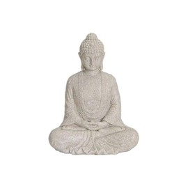 Sitting Buddha Figurine, 23 cm in Beige, Decorative Item for Home, Home & Garden, Buddha Sculpture, Home Accessory Ideal as a Gift, Weatherproof Buddha Statue Feng Shui Decoration, Garden Figure