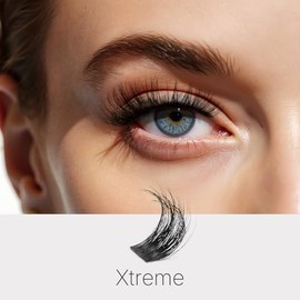 VEYESBEAUTY Lash Clusters Fluffy Individual Lash Extensions Xtreme 3D Layered Volume Eyelashes Thin & Invisible Band Wispy Spider Faux Mink Lash Silk 